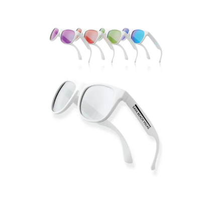 Custom Color Lens Sunglasses w White Frames - All Colors 