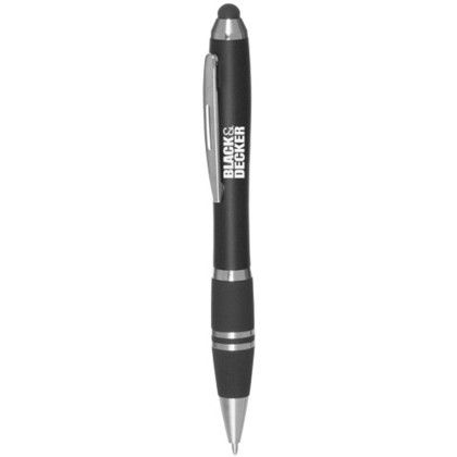 Custom Stylus Grip Ballpoint iPens - Black