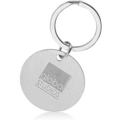 Custom Chrome Round Keychains - Silver Custom Chrome Round Keychains - Silver