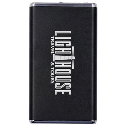 Custom 3000 mAh UL Certified Aluminum Slim Power Bank - Black