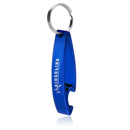 Custom Aluminum Bottle Opener Keychains - Blue