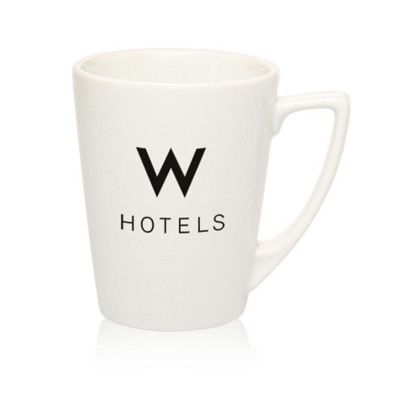 Custom 10 oz Latte Vitrified Porcelain Mugs - White