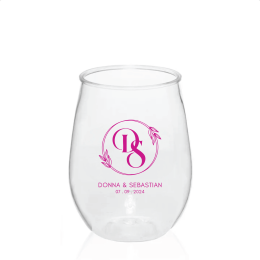 Custom 10 oz. Stemless Plastic Wine Glasses - Clear 