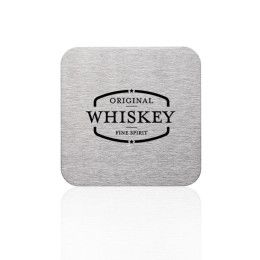 Custom Carson Stainless Steel Square Coasters - Silver 