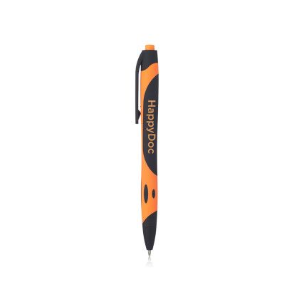 Custom Detroit Rubberized Plastic Pens - Orange