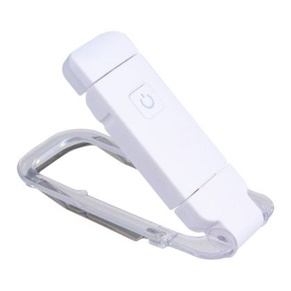 Custom Recycled Rechargeable Book Light - White Open View Custom Recycled Rechargeable Book Light - White Open View