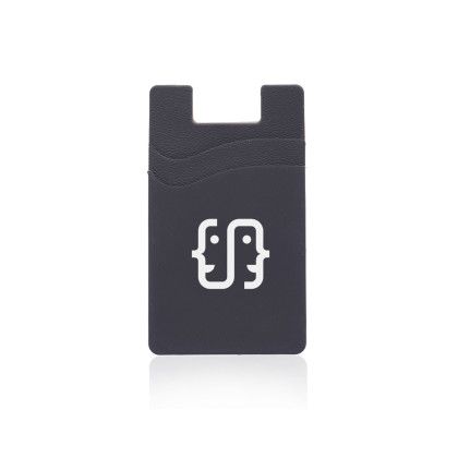 Custom Montego Dual Pocket Silicone Phone Wallets - Black