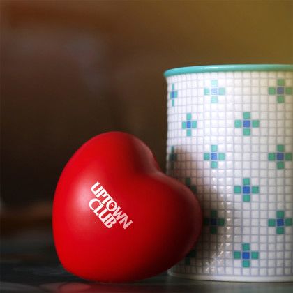 Custom Red Heart Stress Balls - Red Heart With Glass 
