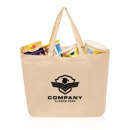 Custom 14W x 16H inch Large Cotton Shopping Bags - Natural
