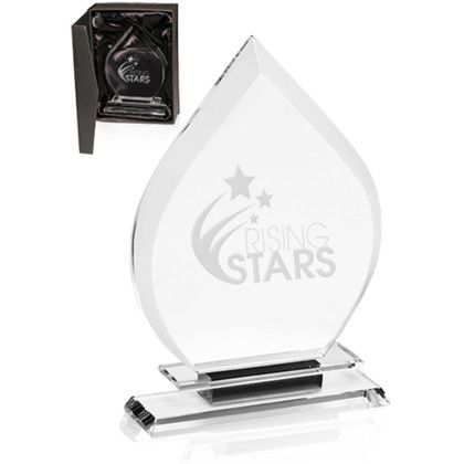 Custom Flame Crystal Awards - Black With Clear Custom Flame Crystal Awards - Black With Clear