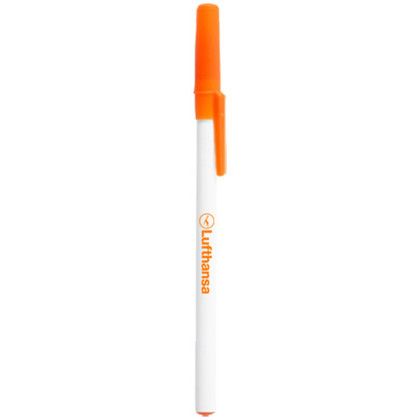 Custom Blue Ink Value Ballpoint Pens - Orange