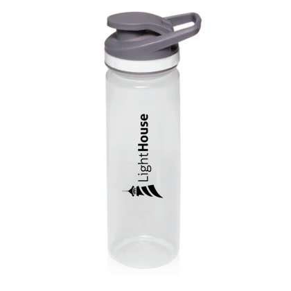 Custom 22 oz. Plastic Sports Water Bottles with Flip Lid - Clear 