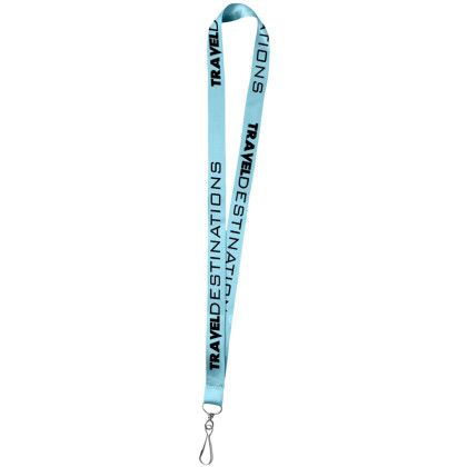 Custom 0.75" Polyester Silkscreen Lanyard - Light Blue  