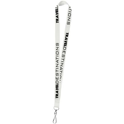 Custom 0.75" Polyester Silkscreen Lanyard - White