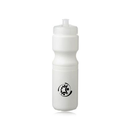 Custom 28 oz. Plastic Water Bottles with Push Cap - White With Clear Custom 28 oz. Plastic Water Bottles with Push Cap - White With Clear
