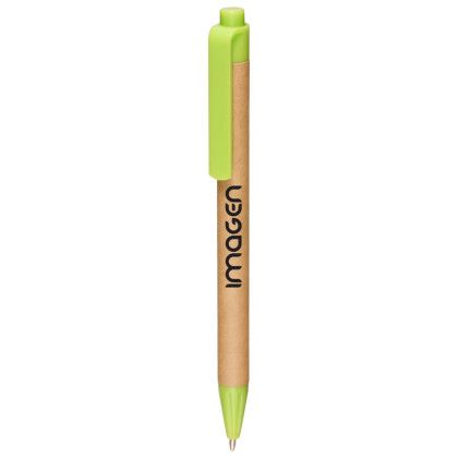 Custom Business Recycled Pens - Lime Green