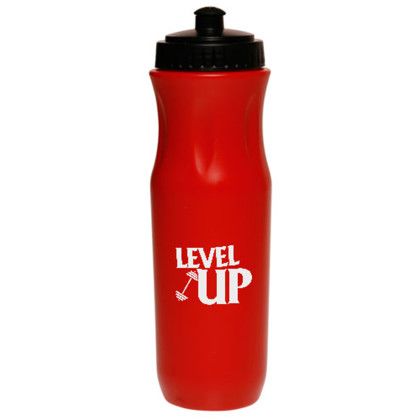 Custom 26 oz Plastic Sports Bottles with Push top - Red