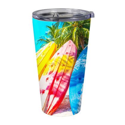 Custom 16 oz Insulated SS Sublimation Tumbler - White Lifestyle