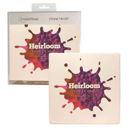 Custom CoasterStone Square Absorbent Stone Trivet Single 8" X 8" - Multicolor