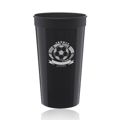 Custom 32 oz. Plastic Stadium Cups - Black