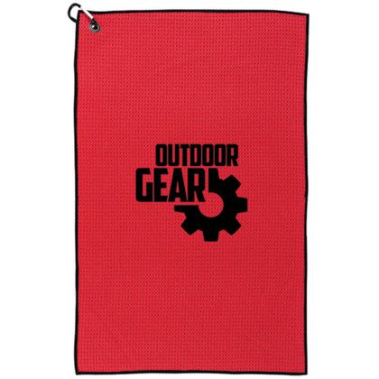 Custom 26" x 16" Waffle Weave Golf Towels - Red