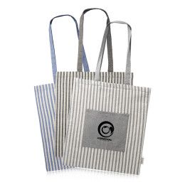 Custom Recycled Striped Cotton Tote Bags - All Colors Custom Recycled Striped Cotton Tote Bags - All Colors