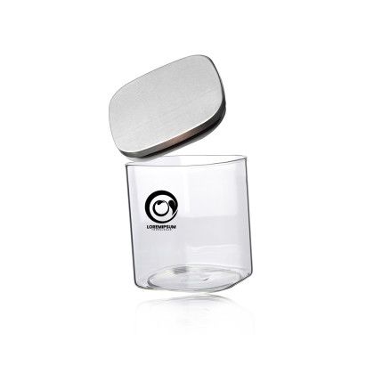 Custom Branson 30 oz. Square Storage Jars - Clear Open Lid Custom Branson 30 oz. Square Storage Jars - Clear Open Lid