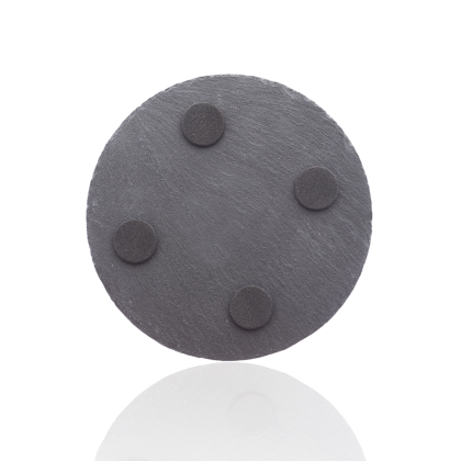 Custom Minack Round Slate Coasters - Black Back Side