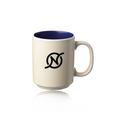 Custom 13 oz. Santos Matte Two Tone Coffee Mugs - Cobalt Blue