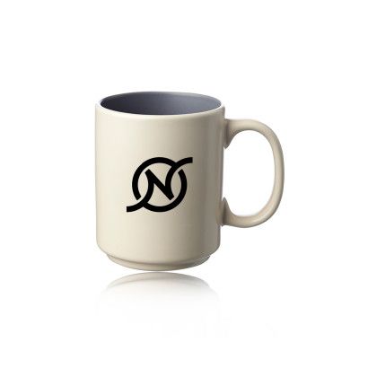 Custom 13 oz. Santos Matte Two Tone Coffee Mugs - Grey