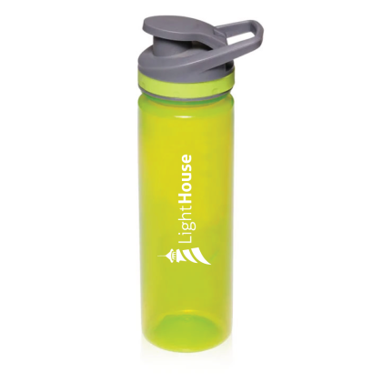 Custom 22 oz. Plastic Sports Water Bottles with Flip Lid - Lime Green 