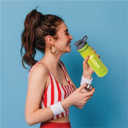 Custom 22 oz. Plastic Sports Water Bottles with Flip Lid - Lime Green Lifestyle