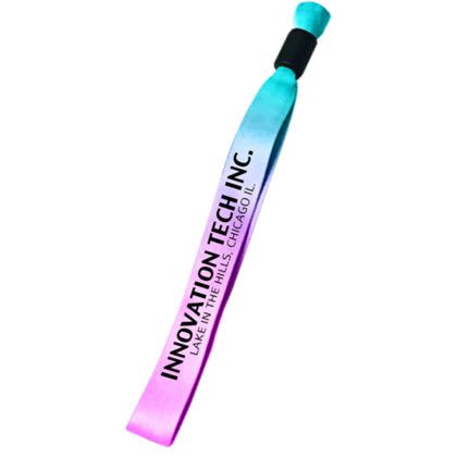 Custom 0.50" Sublimated Event Wristband with Locking Bead - White