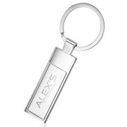 Custom Rectangular Keychains - Silver