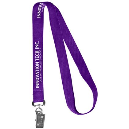 Custom 5/8" Polyester Silkscreen Lanyard - Violet