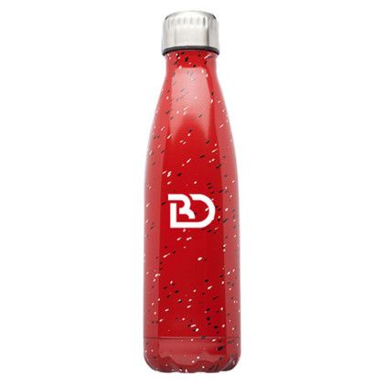 Custom 17 oz. Speckle Finish Water Bottles - Black/Red/White Custom 17 oz. Speckle Finish Water Bottles - Black/Red/White
