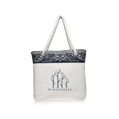 Custom Paisley Pattern Canvas Tote Bags - Natural