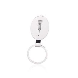 Custom Reflection Oval Metal Keychains - Silver
