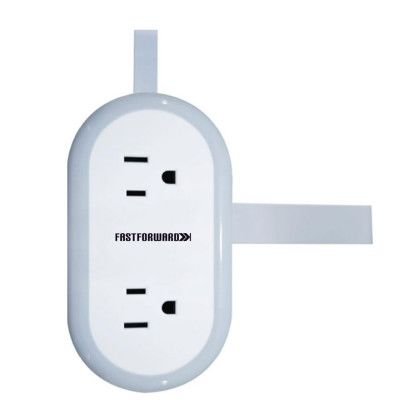 Custom Small Travel Power Strip with 4Ft Extension Cord - White