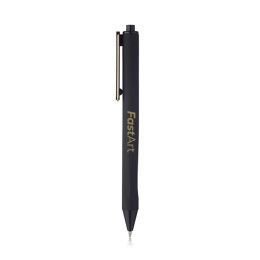 Custom Matte Soft Rubber Coated Ballpoint Pens - Black