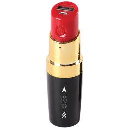 Custom Lipstick Shaped 2200mAh Power Bank - Black