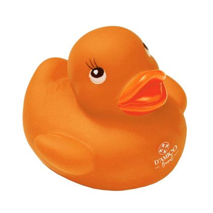 Imprinted Colorful 2" Rubber Ducks - Orange