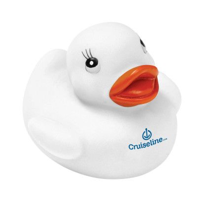 Imprinted Colorful 2" Rubber Ducks - White