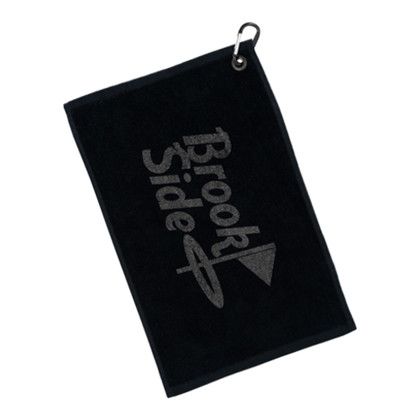 Custom 18" x 11" Junior Colored Golf Towels - Black 