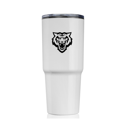 Custom 32 oz. Barton Plastic Double Wall Travel Mugs - White