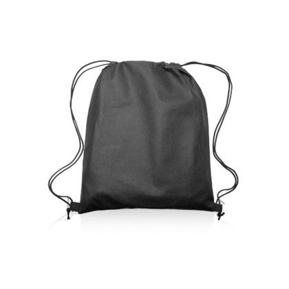 Custom Mesh Pocket Drawstring Backpacks - Yellow Back View 