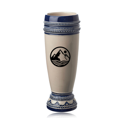 Custom 15 oz Bremen Ceramic Pilsner Glass - Blue 