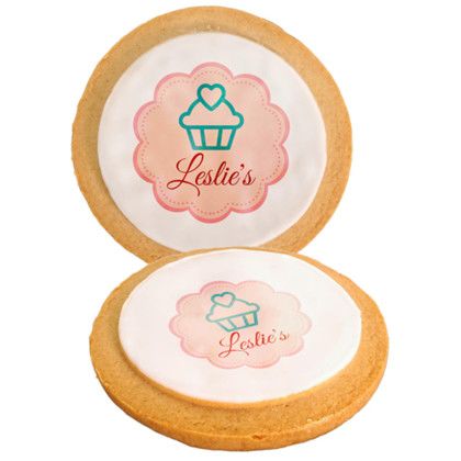 Custom Round Shortbread Cookie with Logo Custom Round Shortbread Cookie with Logo