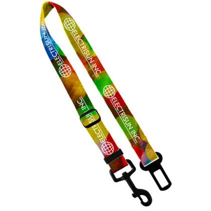Custom Full Color Adjustable Pet Safety Seatbelt Leash - White