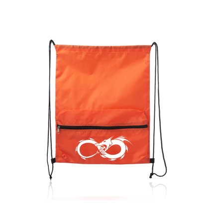Custom Augusta Drawstring Backpacks with Front Pocket - Orange 